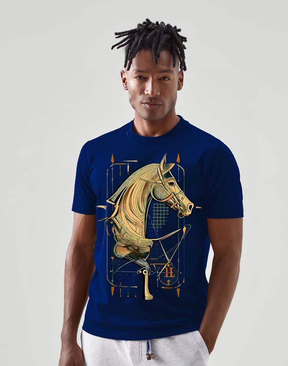 48d1709c-1286-475a-9727-f87481d0563c Blue Printed Tshirt - Image 1