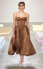Animal Printed Sleeveless Crepe Fit And Flare Dress
