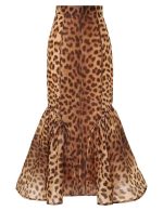 Animal Printed Sleeveless Crepe Fit And Flare Dress
