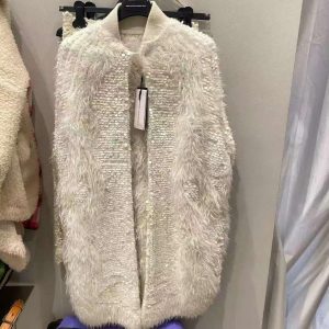 Women's Natural Faux Fur Toggle Coat