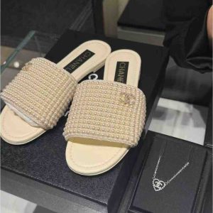 Chanel pearl-slide sandals