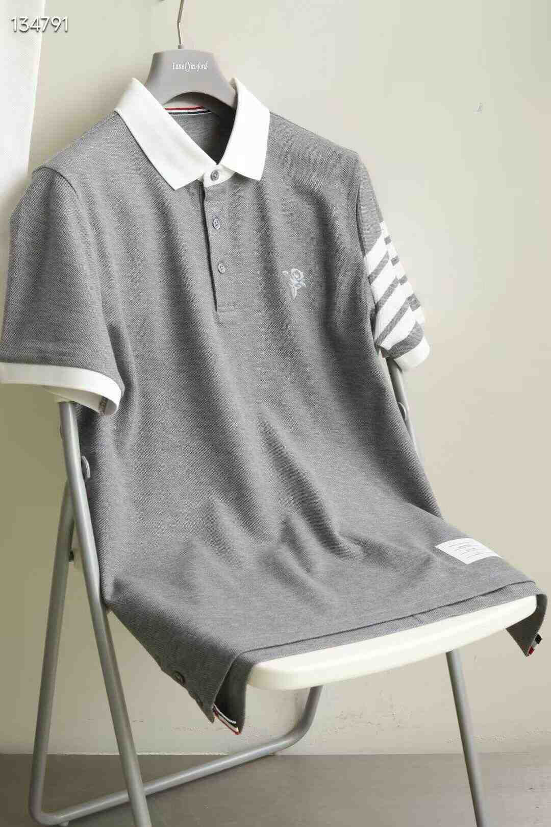WhatsApp Image 2025-04-19 at 18.18.50 (1) Thom Browne Polo T-shirts in white, grey and navy blue