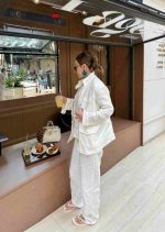 Women's White Two-Piece Linen Set - Image 2