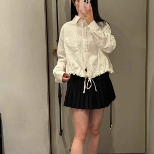 women’s drawstring cropped jacket