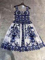 Baroque Tile Print Midi Dress - Image 2