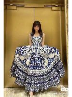 Baroque Tile Print Midi Dress