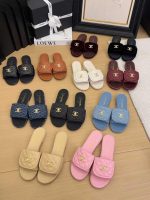 Chanel Denim Camellia Slide Sandals - Image 3