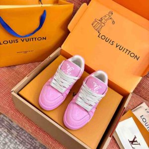 Pink Louis Vuitton LV Trainer sneakers for women – stylish designer streetwear shoes