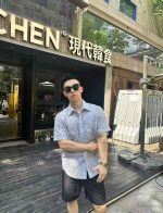 Striped Short Sleeve Button-Up Shirt