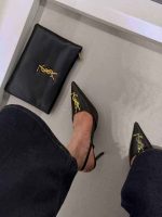 Saint Laurent YSL Monogram Slingback Pumps - Image 3