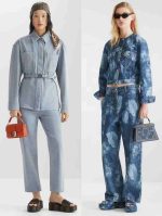 Fendi Blue Denim Platform Slides with Embroidered Logo - Image 3