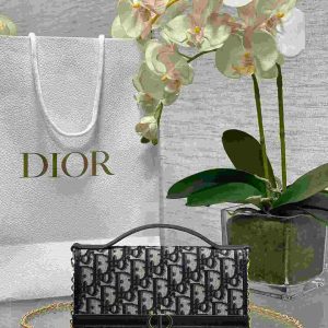 Monogram crossbody luxury sling bag for women with chain strap and elegant top handle – classic designer style