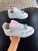 Louis Vuitton LV Trainer Sneakers – Pastel Pink & Icy Grey Edition - Image 2