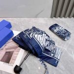 Luxury Blue Floral Designer Umbrella - Image 2