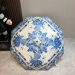 Luxury Blue Floral Designer Umbrella