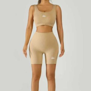 Ribbed Yoga Co-ord Set for Women