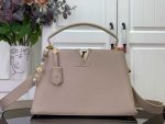 Leather Tote Bag with Beaded Charm - Image 4