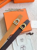 Bold Signature Textured Leather Belt - Image 8