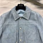 Stylish Blue Designer Suede Jacket - Image 2