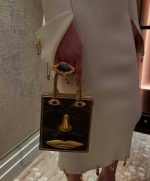 Unique Face Design Handbag with Gold Nose and Eyes - Image 2