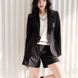Elegant 2-piece blazer and shorts set styled for summer office wear