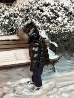 Kids  Shiny Puffer Jacket with Fur Hood - Image 3