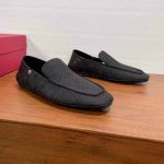 Blue luxury patterned slip-on loafers for men