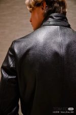 Timeless Black Leather Zip-Up Jacket - Image 4