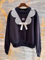 Black Sweatshirt with Lace Collar - Image 3