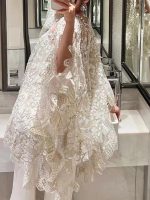 Stunning White Lace Dress with Floral Embroidery - Image 2