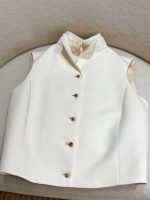 women's white sleeveless waistcoat - Image 3