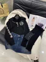 Amazing Black Graphic Hoodie with a Stylish Denim Skirt