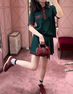 Stylish Knit Polo Skirt Set - Image 2