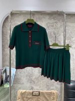 Stylish Knit Polo Skirt Set