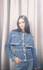 Chic Blue Tweed Jacket Set - Image 3