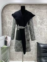 Elegant Long Wrap Coat with a Stylish Print
