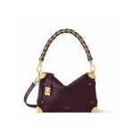 Burgundy Handbag with Gold Accents