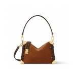 Burgundy Handbag with Gold Accents - Image 2