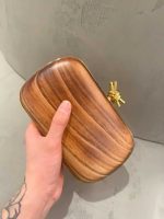 Elegant Wooden Design Clutch Bag - Image 3