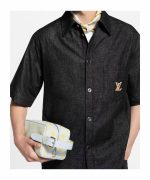 Stylish Short-Sleeve Denim Shirt & Shorts - Image 3