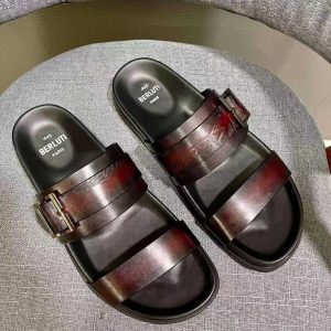 Stylish Leather Slide Sandals
