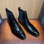 Elegant Crocodile Leather Dress Shoes for Men - Image 6