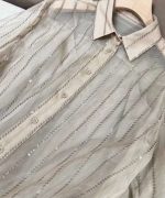 Sheer Button-Up Blouse for Effortless Style - Image 3