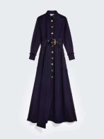 Elegant Long Sleeve Button-Up Dress with Belt