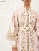 Elegant Floral Maxi Dress with Belt - Image 7