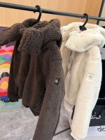 Cozy Fleece Hoodie in brown and white - perfect for warmth and style