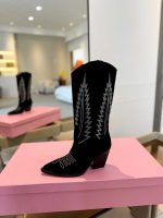 Classic Black Western Cowboy Boots with Contrast Stitch - Image 4