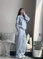 Premium Oversized Sweatshirt & Jogger Set – Bold Red - Image 3