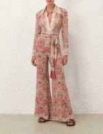Luxury Floral Printed Belted Jumpsuit – Elegant Designer Wide-Leg Jumpsuit for Women - Image 2
