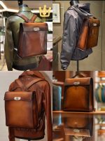 Luxury Patina Leather Business Briefcase – Classic Handcrafted Office Laptop Bag - Image 5